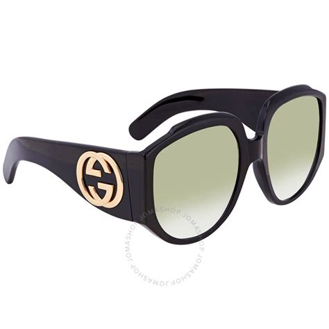 Gucci Green Shaded Oversized Ladies Sunglasses GG0151S 